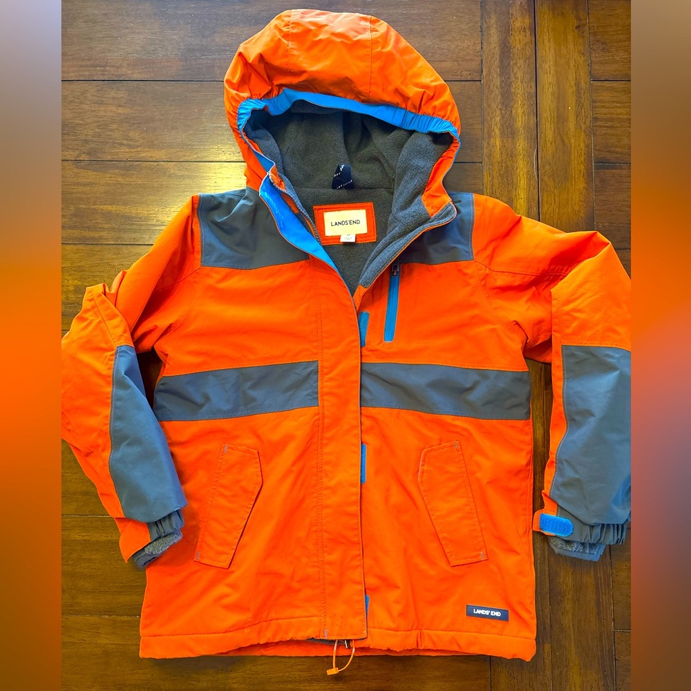 Lands’ End Boys Squall Waterproof Insulated Ski Jacket. Size M 10-12